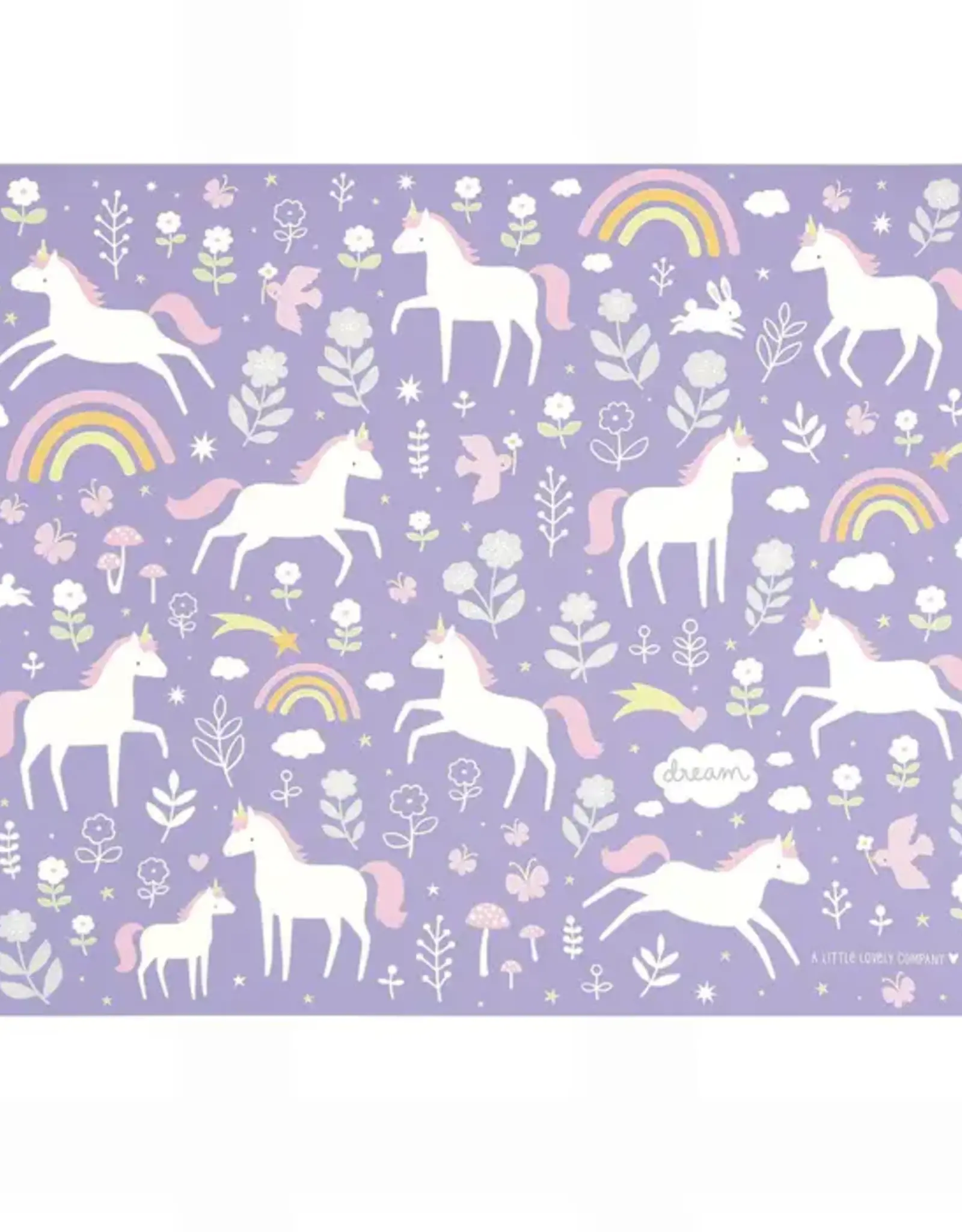 A Little Lovely Company Placemat Unicorn dreams