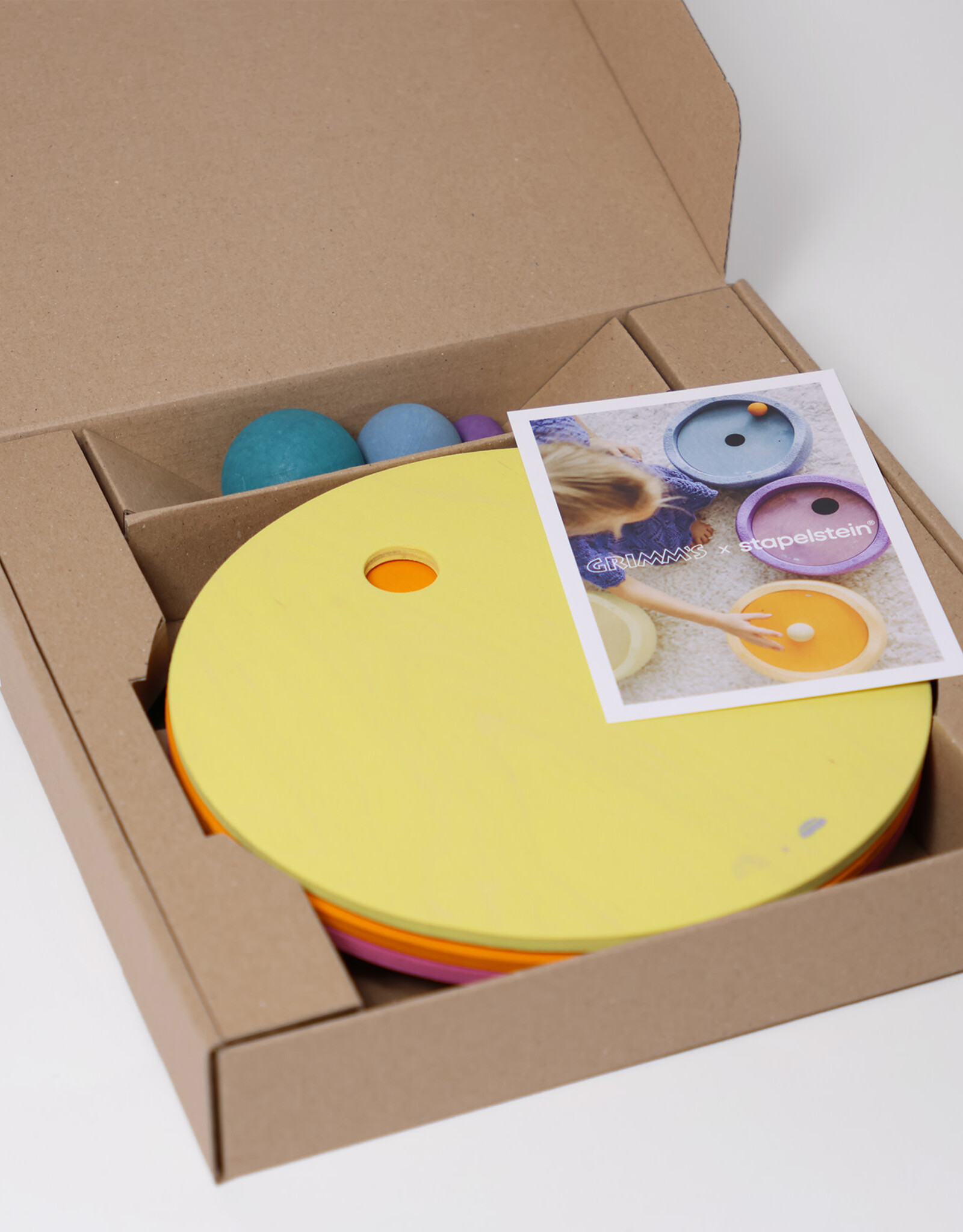 Grimm's GRIMM’S x Stapelstein® Rolling Discs Warm Pastel
