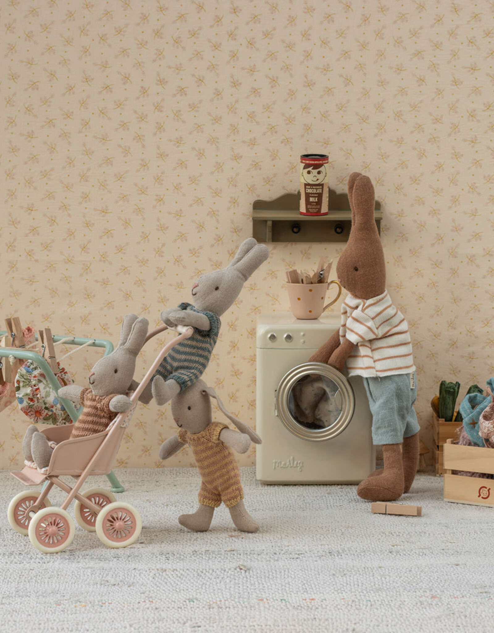 Maileg Kinderwagentje Muis powder