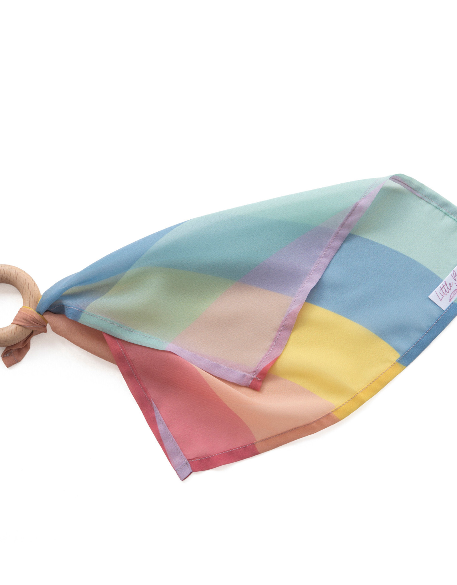 Little Botanic Label Playcycle speeldoek 30cm met ring waves pastel