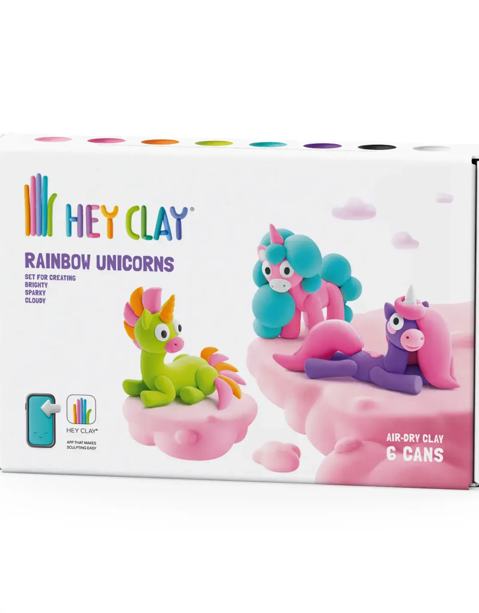 HeyClay Kleiset Rainbow Unicorns Brighty, Sparky & Cloudy