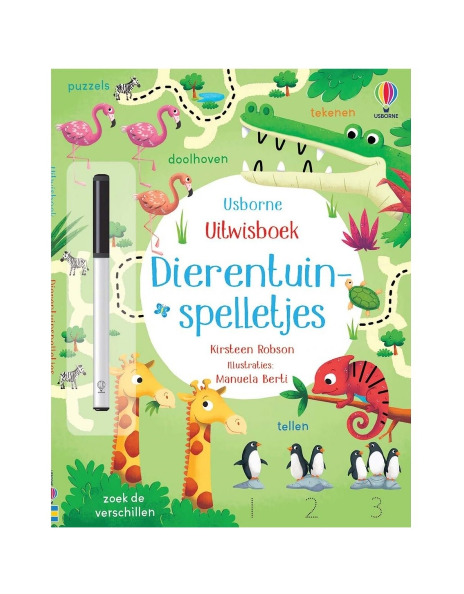 Usborne Uitwisboek Dierentuinspelletjes