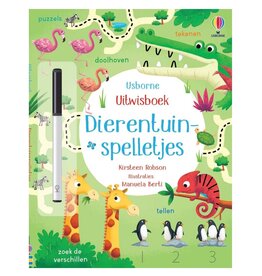 Usborne Uitwisboek Dierentuinspelletjes