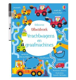 Usborne Uitwisboek Vrachtwagens en graafmachines
