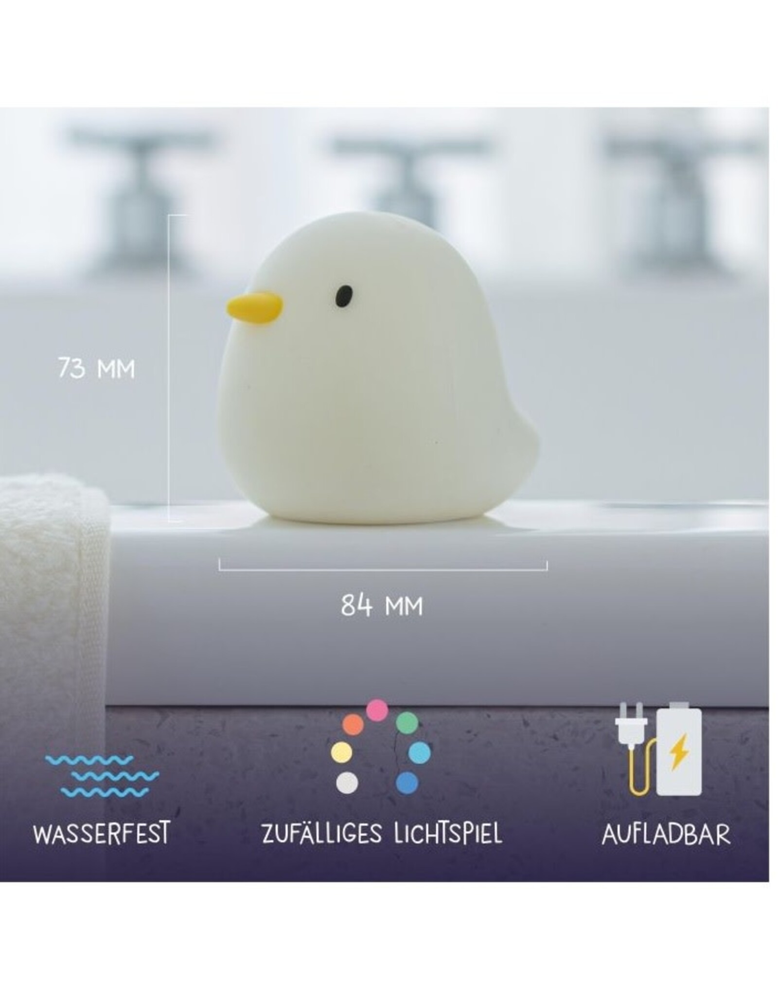 MegaLight Bad- en nachtlamp Swimmy Duck