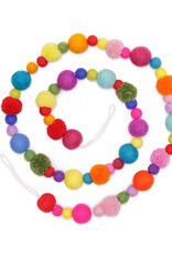Sjaal met Verhaal Slinger vilt Balletjes & Pompons multicolor