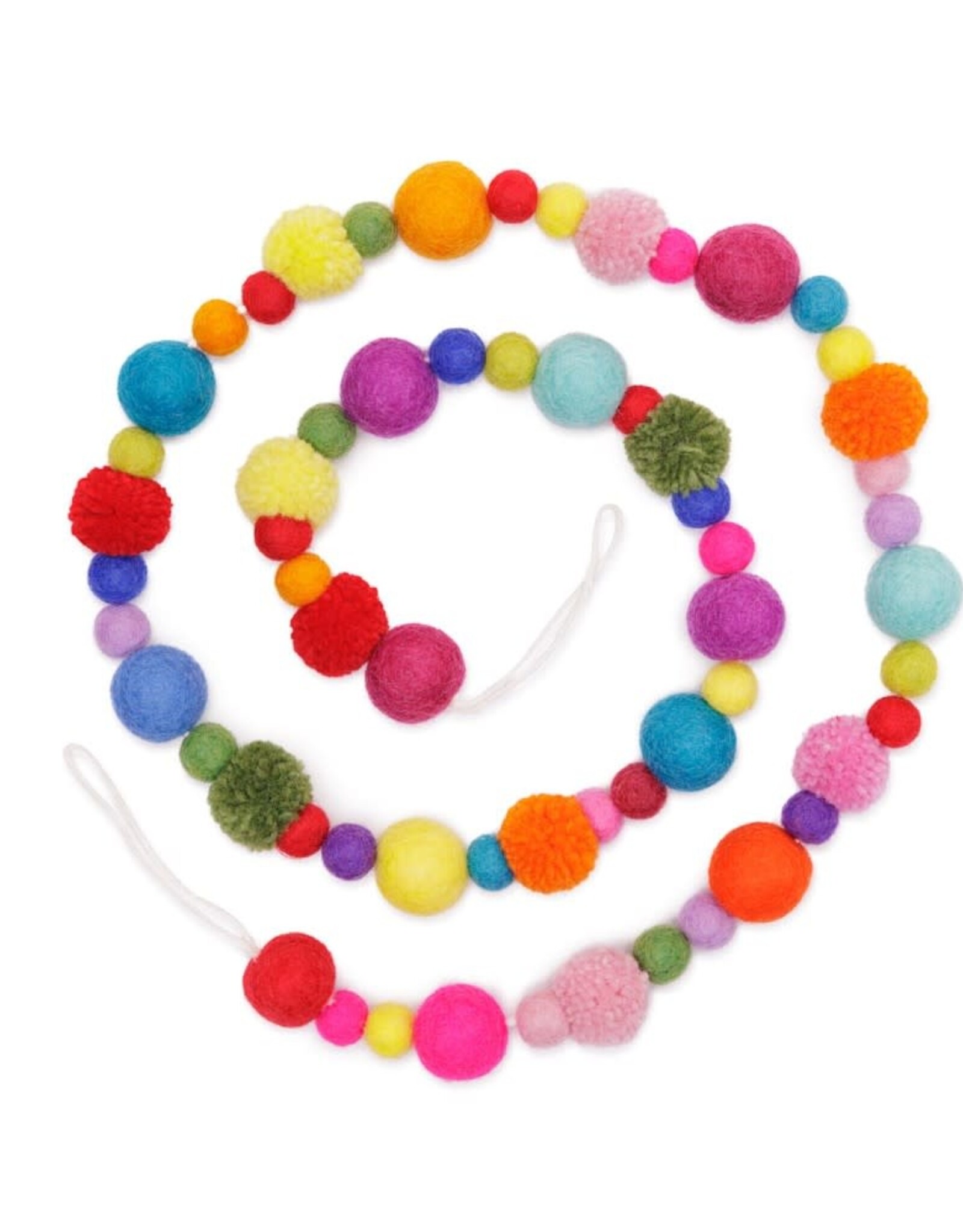 Sjaal met Verhaal Slinger vilt Balletjes & Pompons multicolor