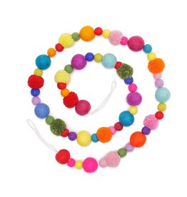 Sjaal met Verhaal Slinger vilt Balletjes & Pompons multicolor