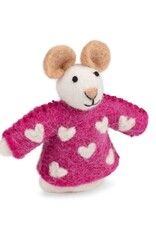 Sjaal met Verhaal Vingerpopje Muis Sweetheart Fuchsia