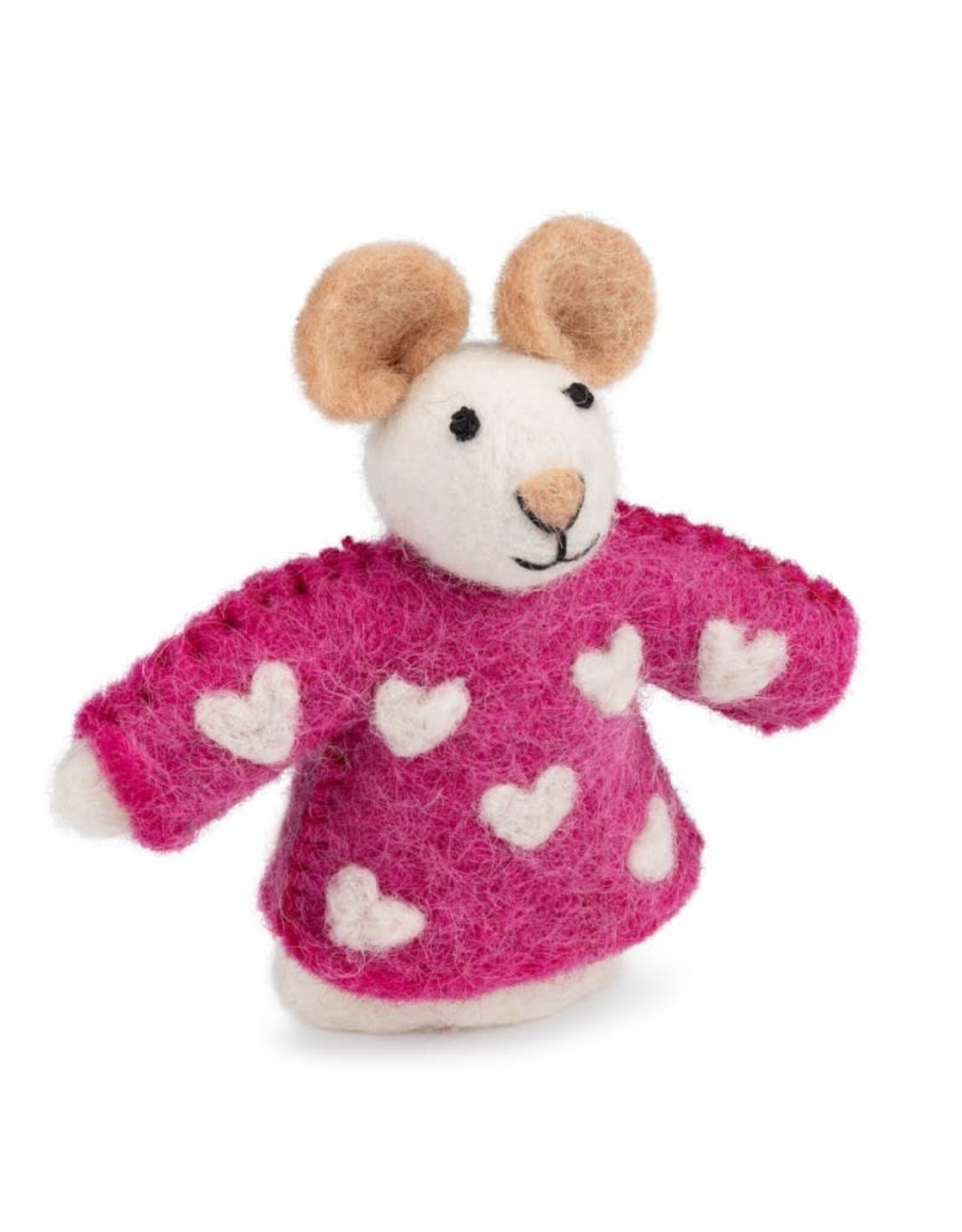 Sjaal met Verhaal Vingerpopje Muis Sweetheart Fuchsia