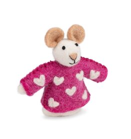 Sjaal met Verhaal Vingerpopje Muis Sweetheart Fuchsia