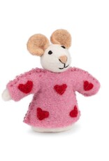 Sjaal met Verhaal Vingerpopje Muis Sweetheart roze