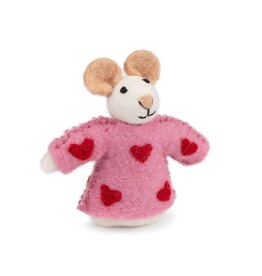 Sjaal met Verhaal Vingerpopje Muis Sweetheart roze
