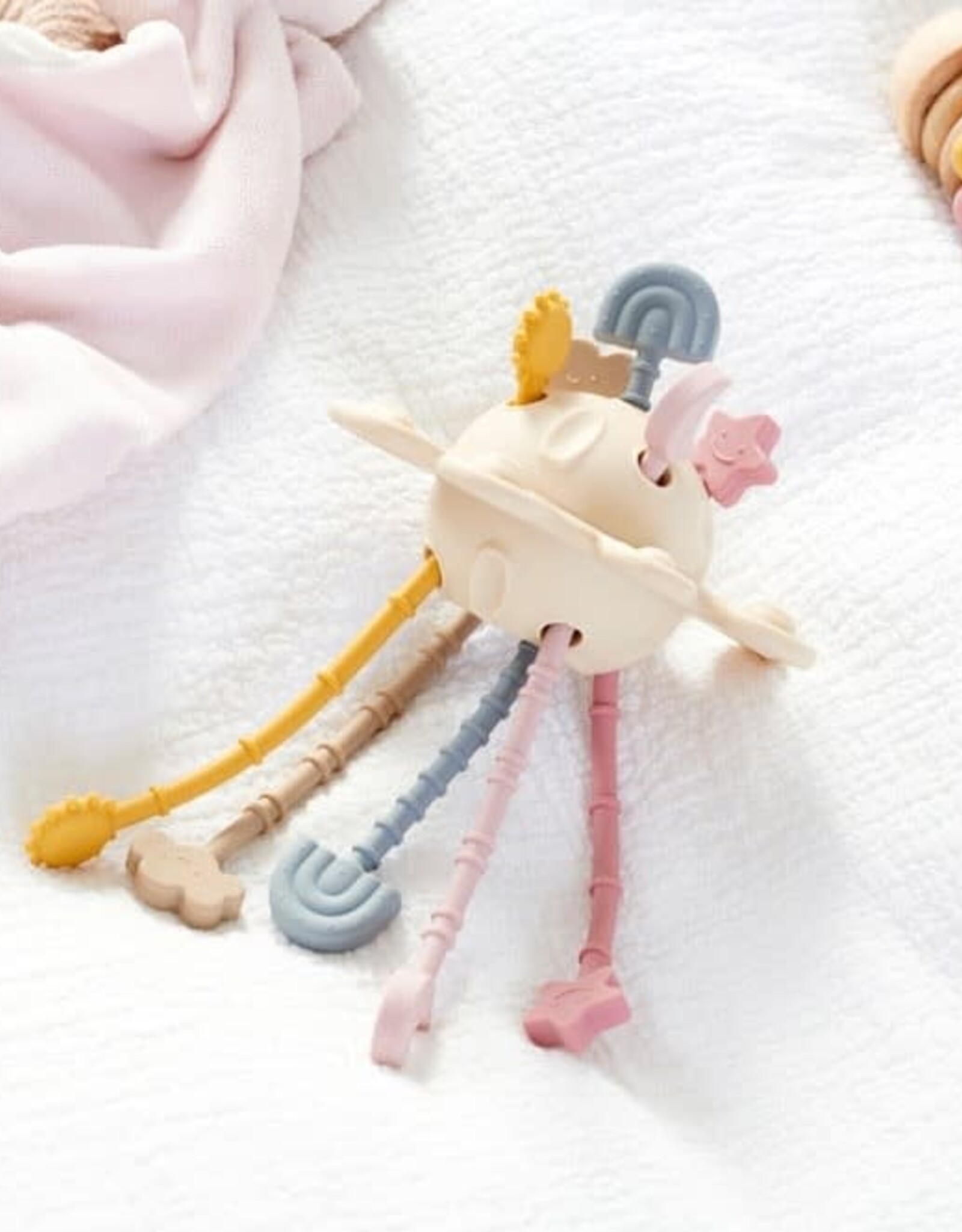 TickiT Trekspeeltje Silisoft Zip Pull Toy Pastel