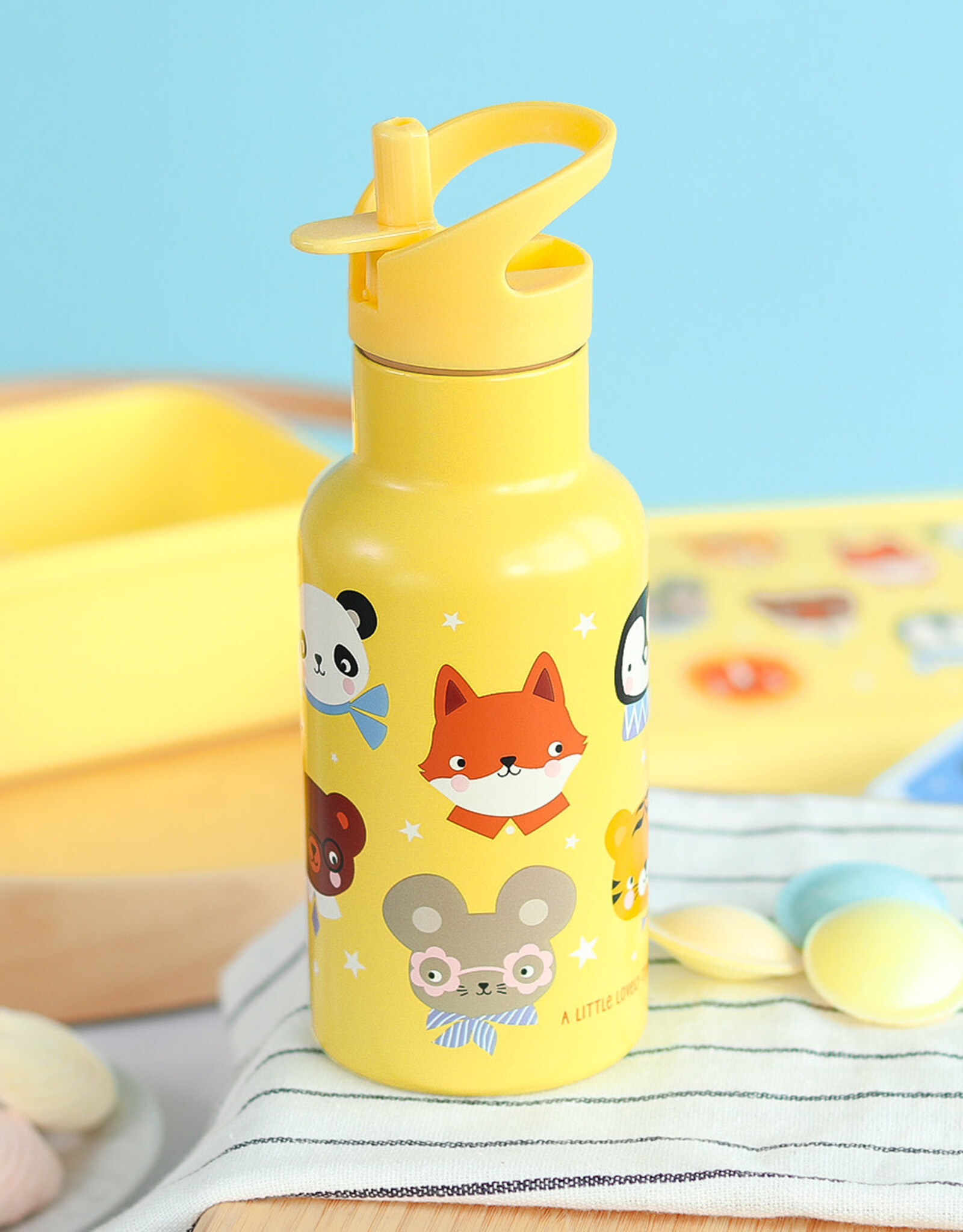 A Little Lovely Company Drinkfles RVS Animal Friends