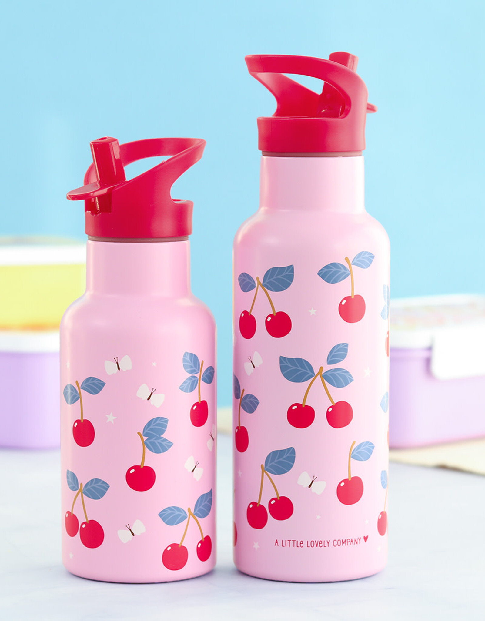 A Little Lovely Company Drinkfles RVS Cherries XL