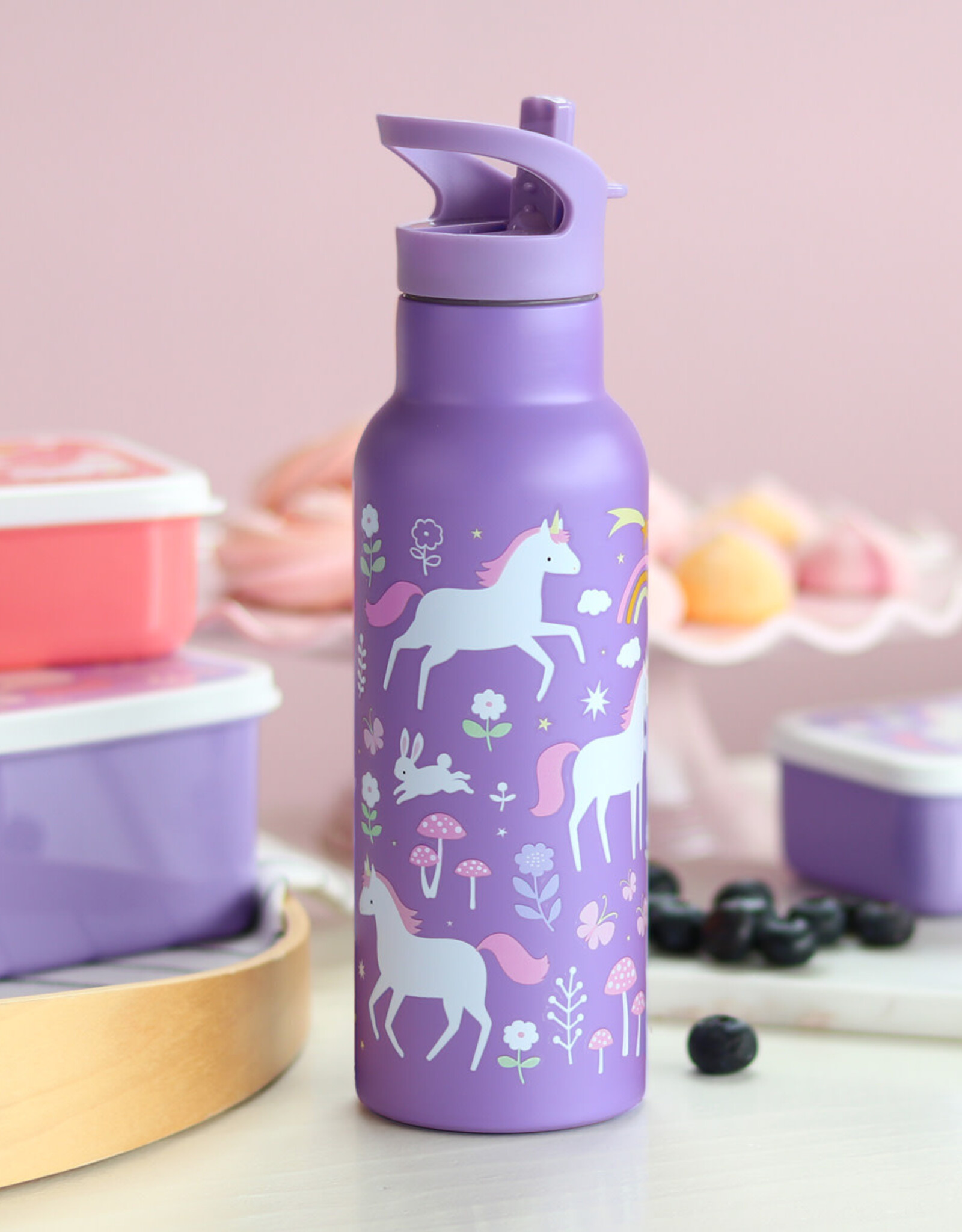 A Little Lovely Company Drinkfles RVS Unicorn Dreams XL