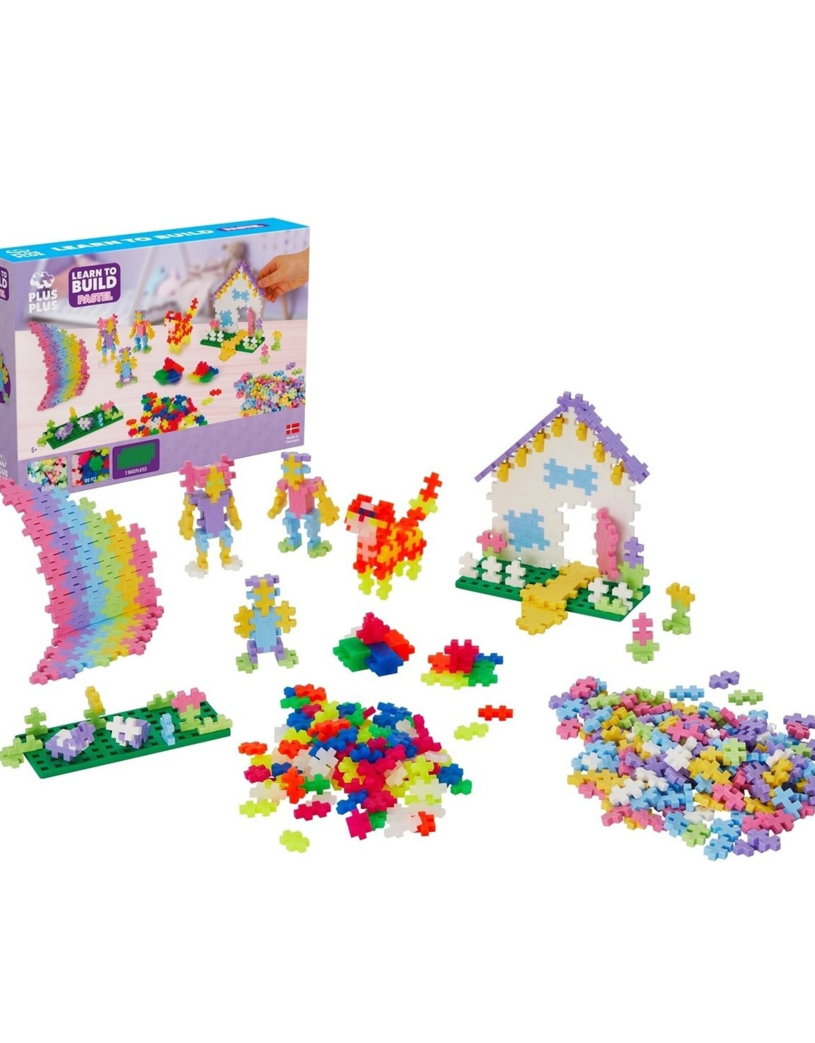 Plus-Plus Basisdoos Learn to Build pastel 600st.