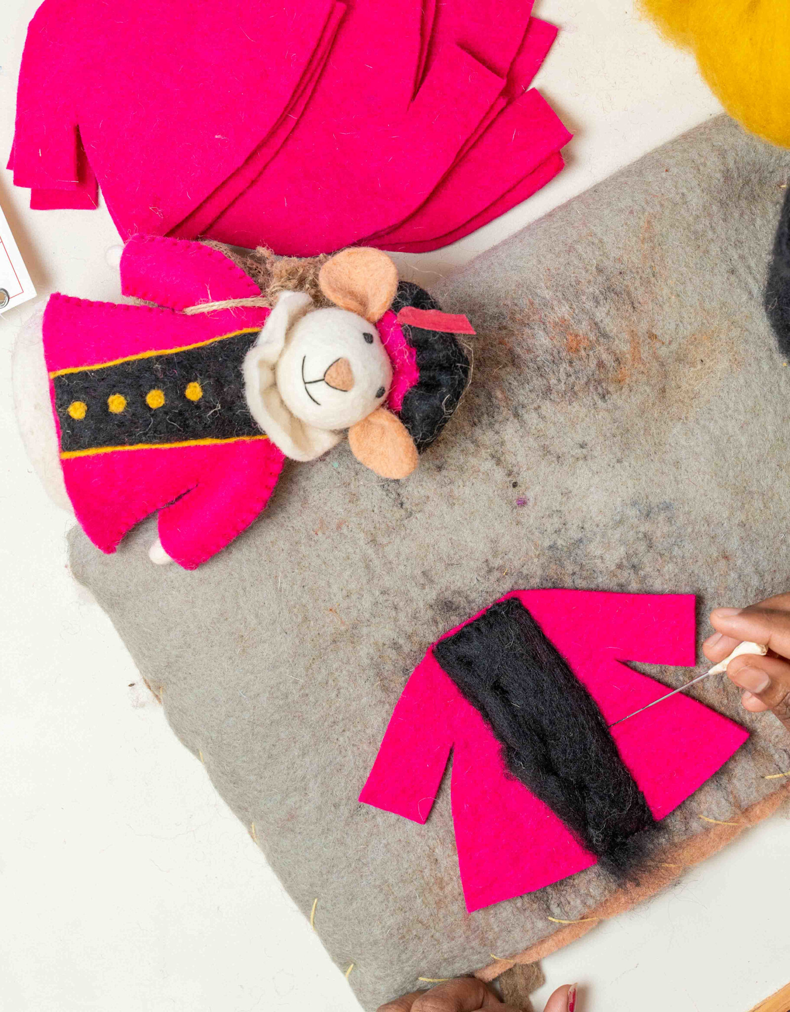 Sjaal met Verhaal Muis Pietermuis Fuchsia