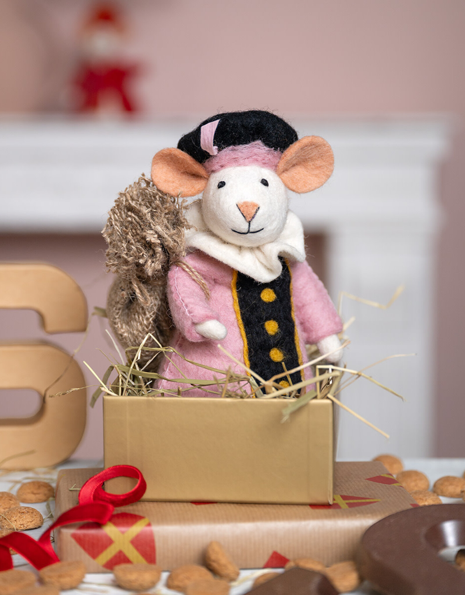 Sjaal met Verhaal Muis Pietermuis Lichtroze