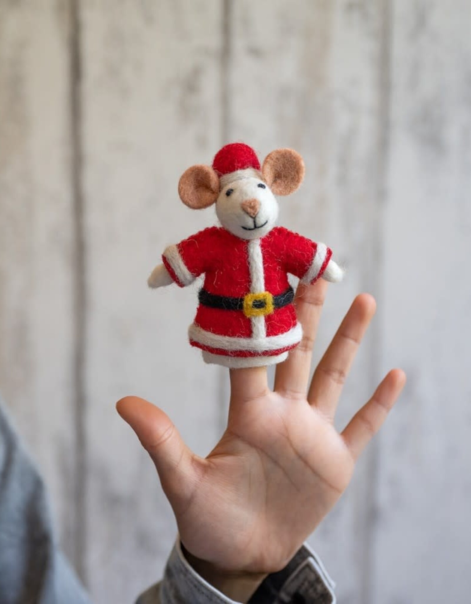 Sjaal met Verhaal Vingerpopje Muis Kerstmuis
