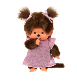 Monchhichi Monchhichi meisje met roze glitterjurk