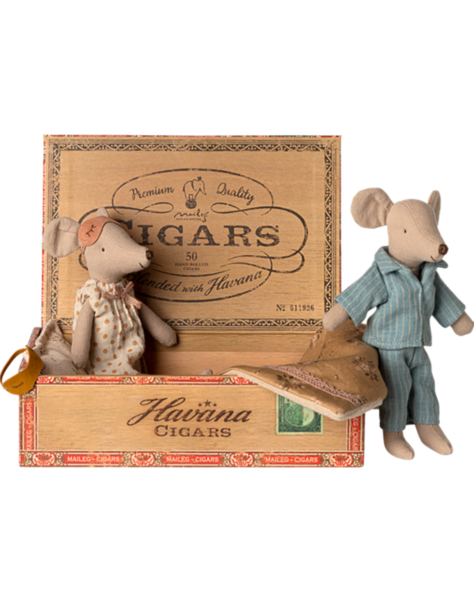Maileg Papa & mama Muis in sigarenkistje