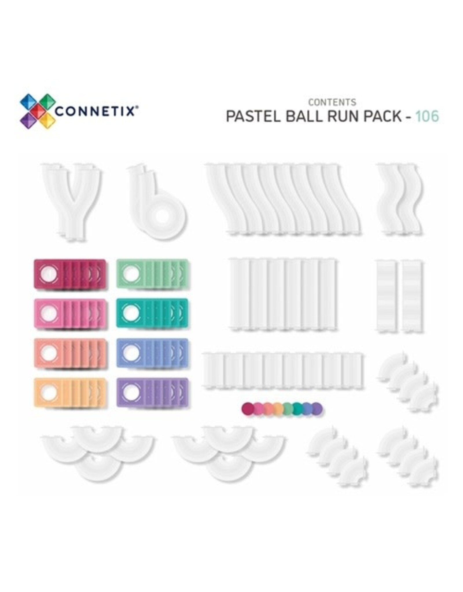 Connetix Pastel Ball Run Pack 106 pc