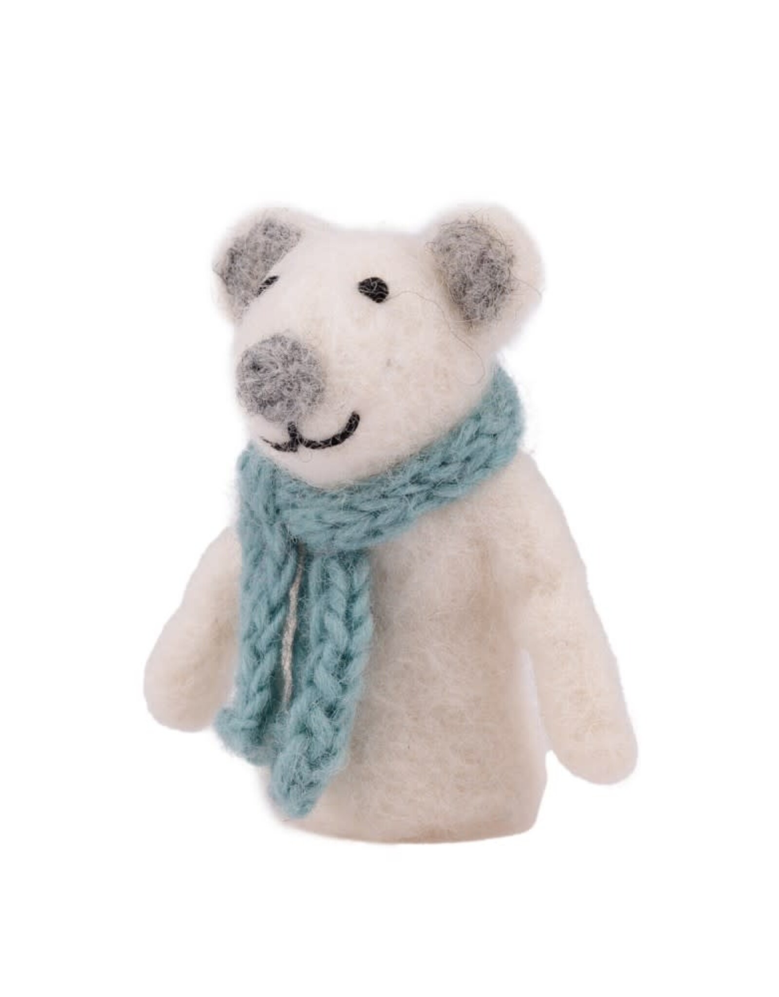 Sjaal met Verhaal Vingerpopje IJsbeer IJsblauw