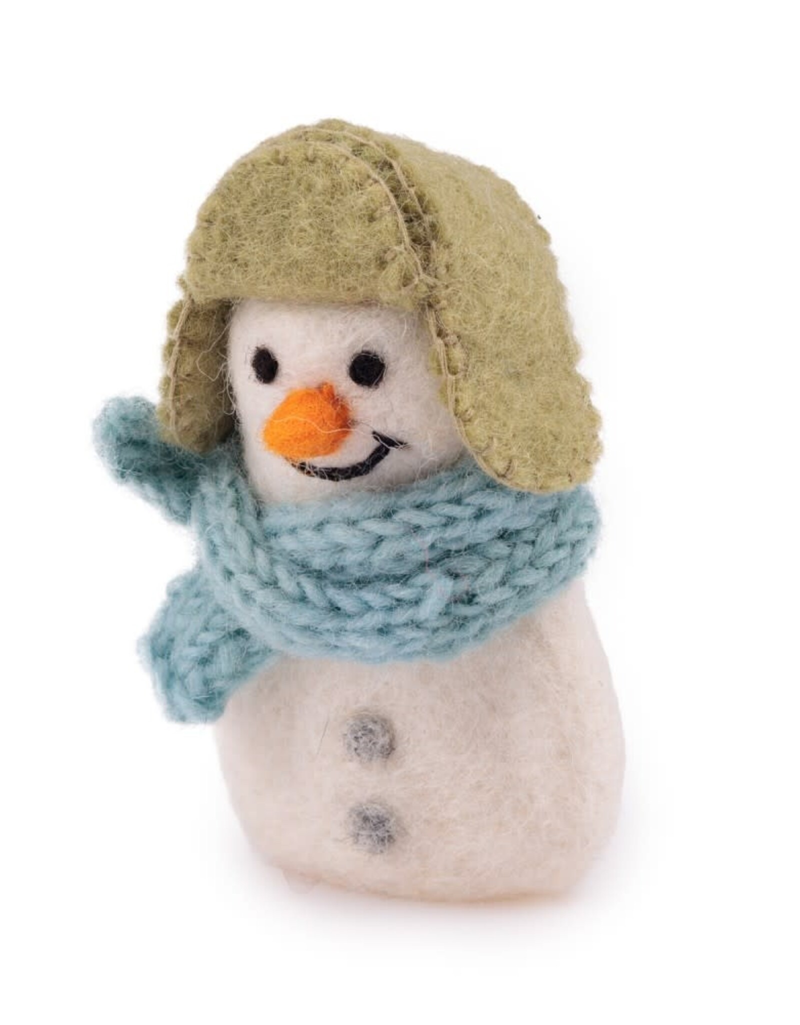 Sjaal met Verhaal Vingerpopje Sneeuwpop IJsblauw