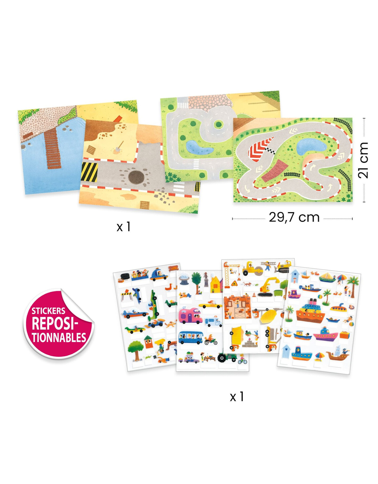 Djeco Stickers om rechtop te zetten-Voertuigen