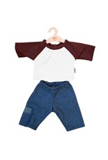 Hollie Broek en shirt wit/bordeaux