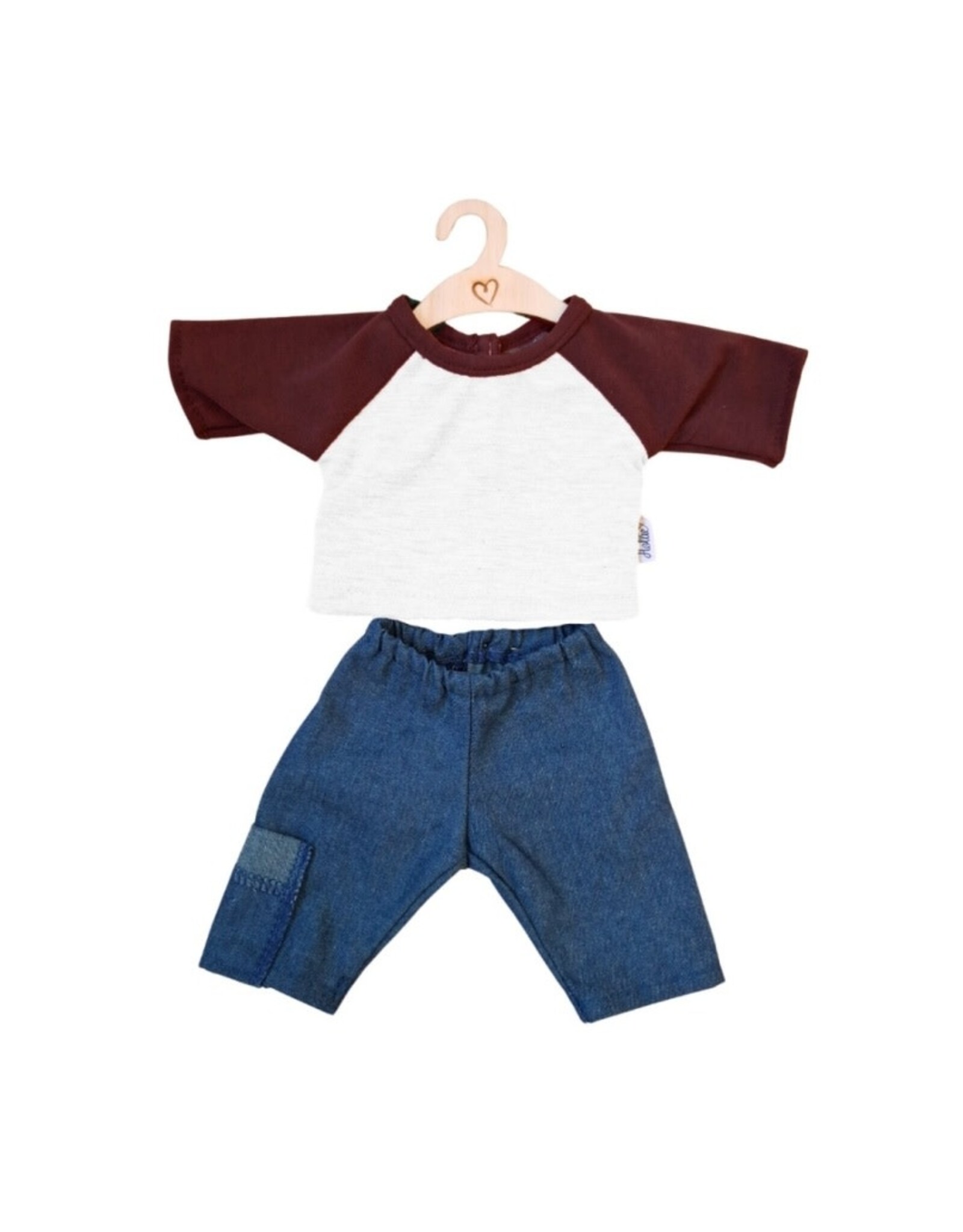 Hollie Broek en shirt wit/bordeaux