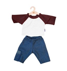 Hollie Broek en shirt wit/bordeaux