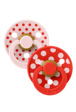 BIBS Fopspeen set BIBS Studio Colour Polka Blossom / Candy Apple