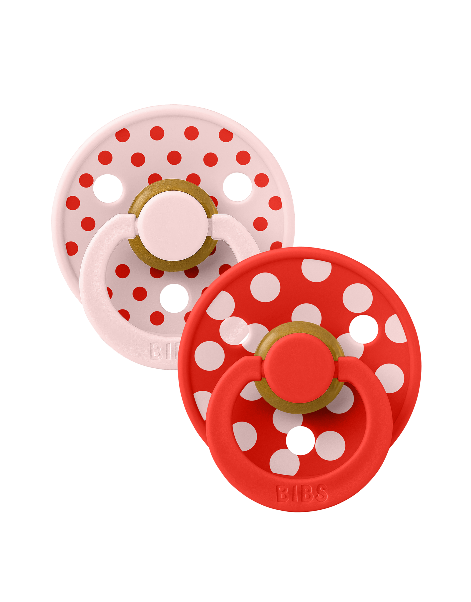 BIBS Fopspeen set BIBS Studio Colour Polka Blossom / Candy Apple