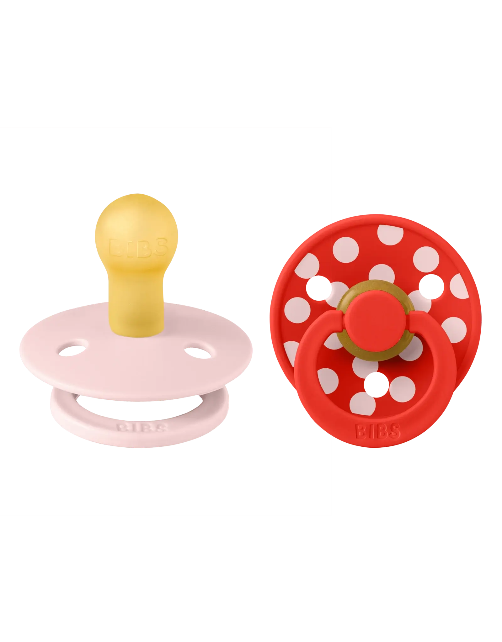 BIBS Fopspeen set BIBS Studio Colour Polka Blossom / Candy Apple