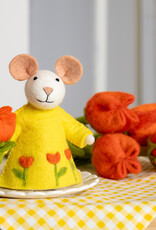 Sjaal met Verhaal Muis met tulp oranje