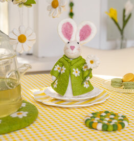 Sjaal met Verhaal Haas Groen met margrietjes