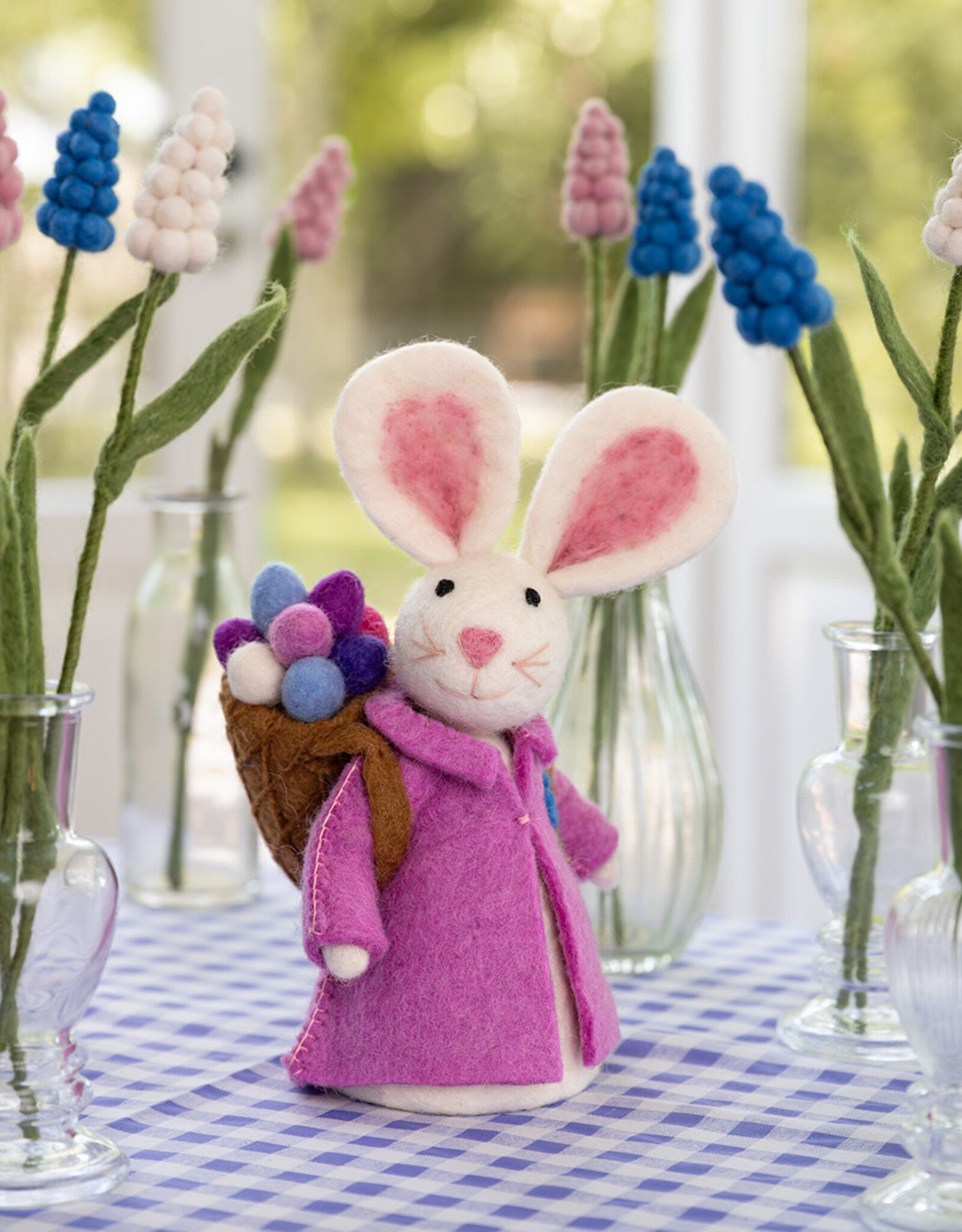 Sjaal met Verhaal Haas met Mand Roze