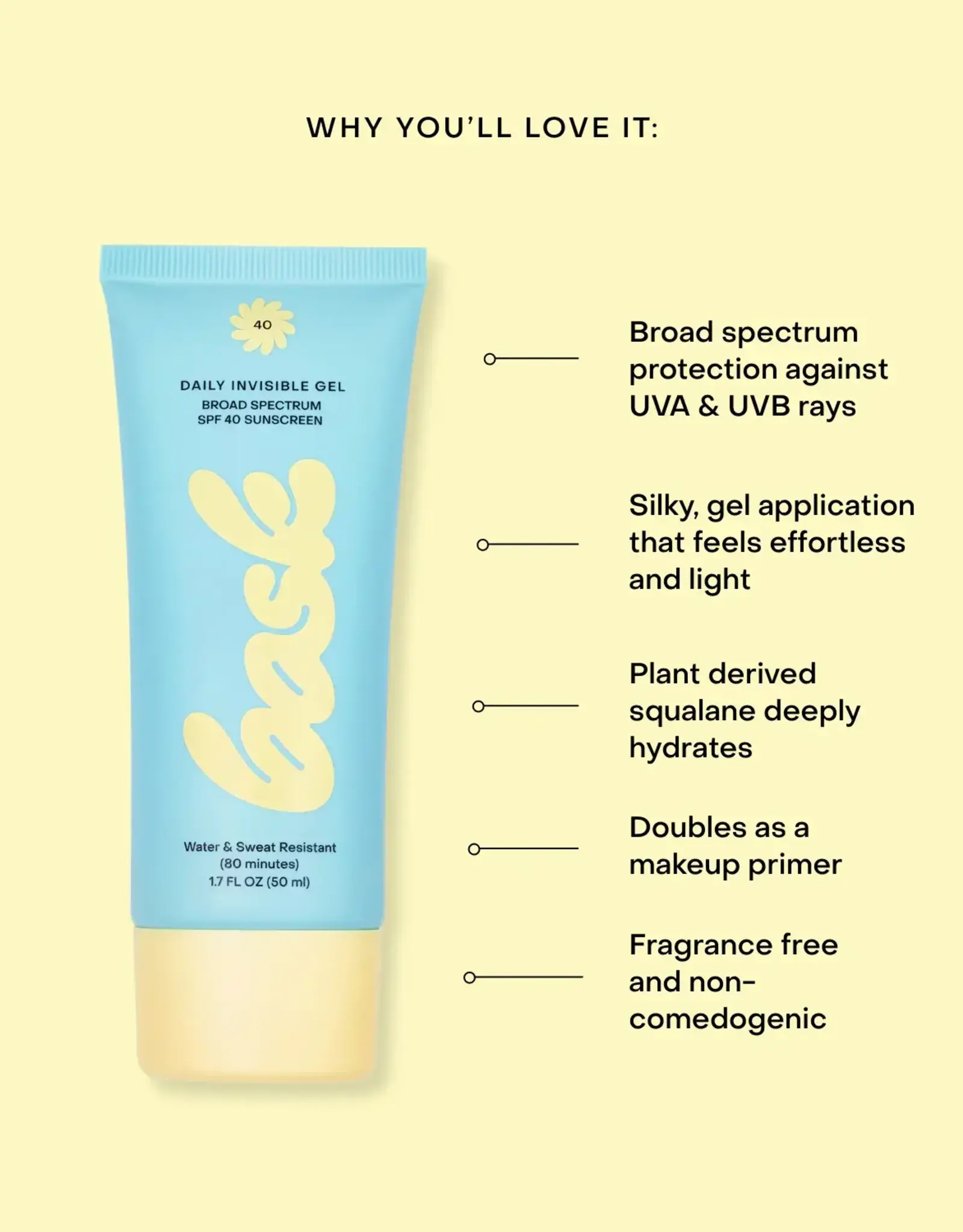BASK Zonnebrandgel Daily Invisible SPF 40