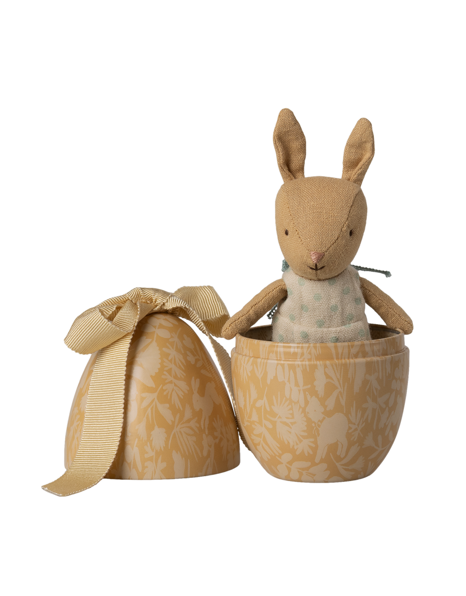 Maileg Paasei Cream yellow met micro haasje