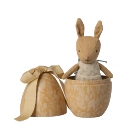 Maileg Paasei Cream yellow met micro haasje