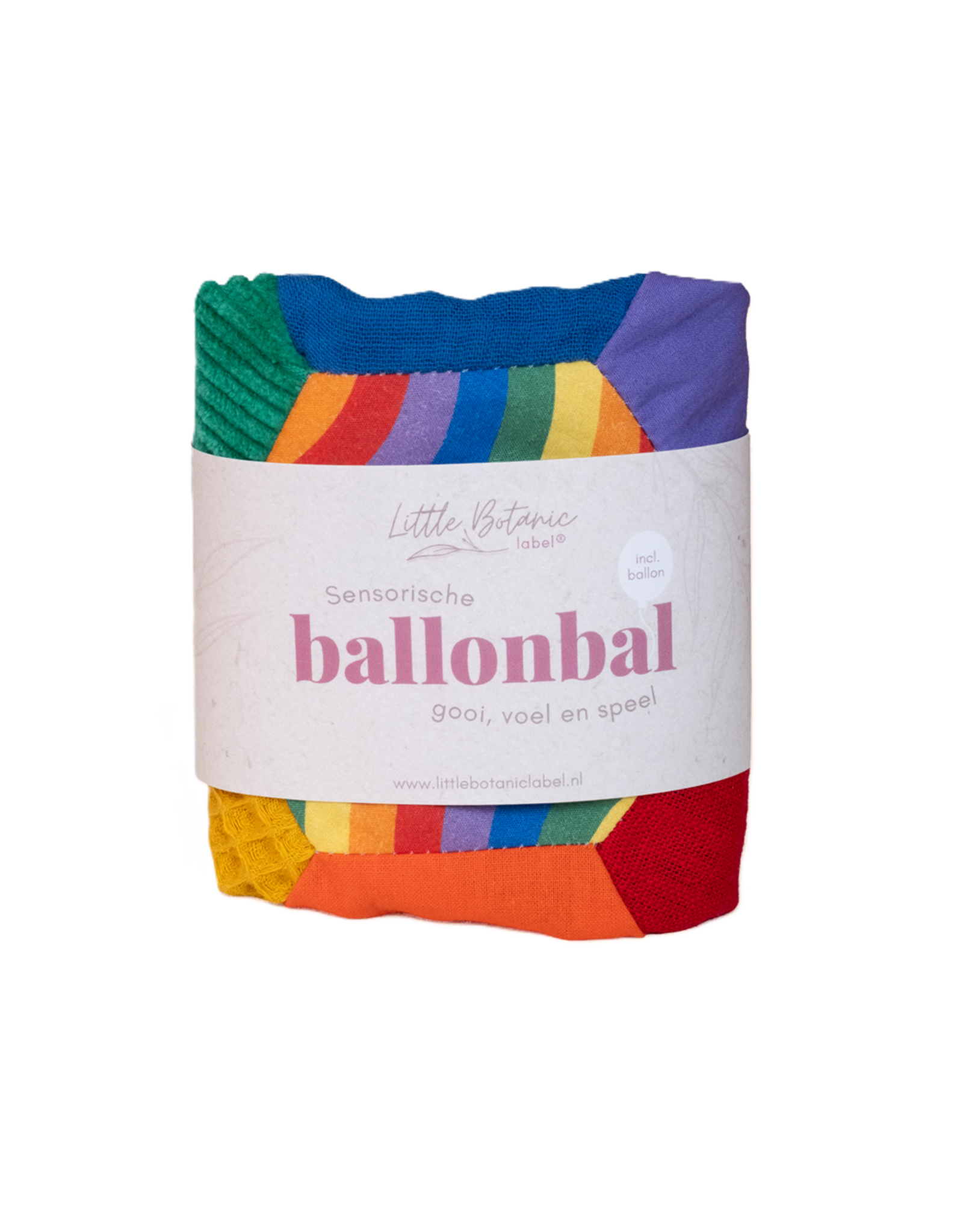 Little Botanic Label Sensorische Ballonbal -  regenboog