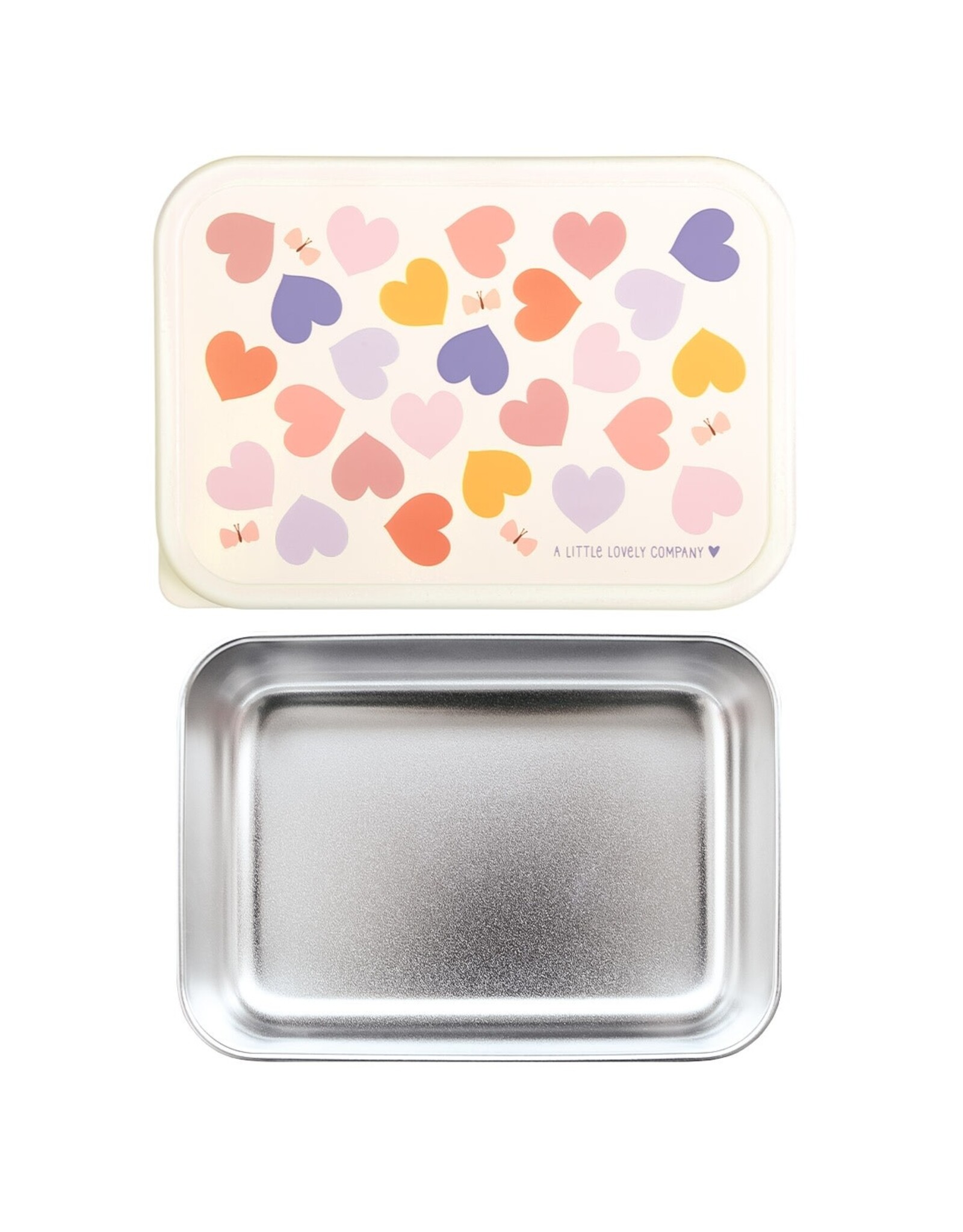 A Little Lovely Company Lunchbox RVS Hartjes