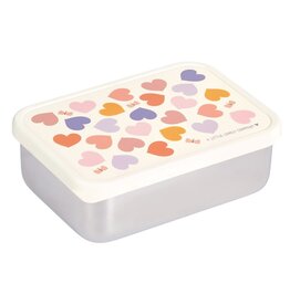A Little Lovely Company Lunchbox RVS Hartjes