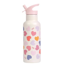 A Little Lovely Company Drinkfles RVS Hartjes XL