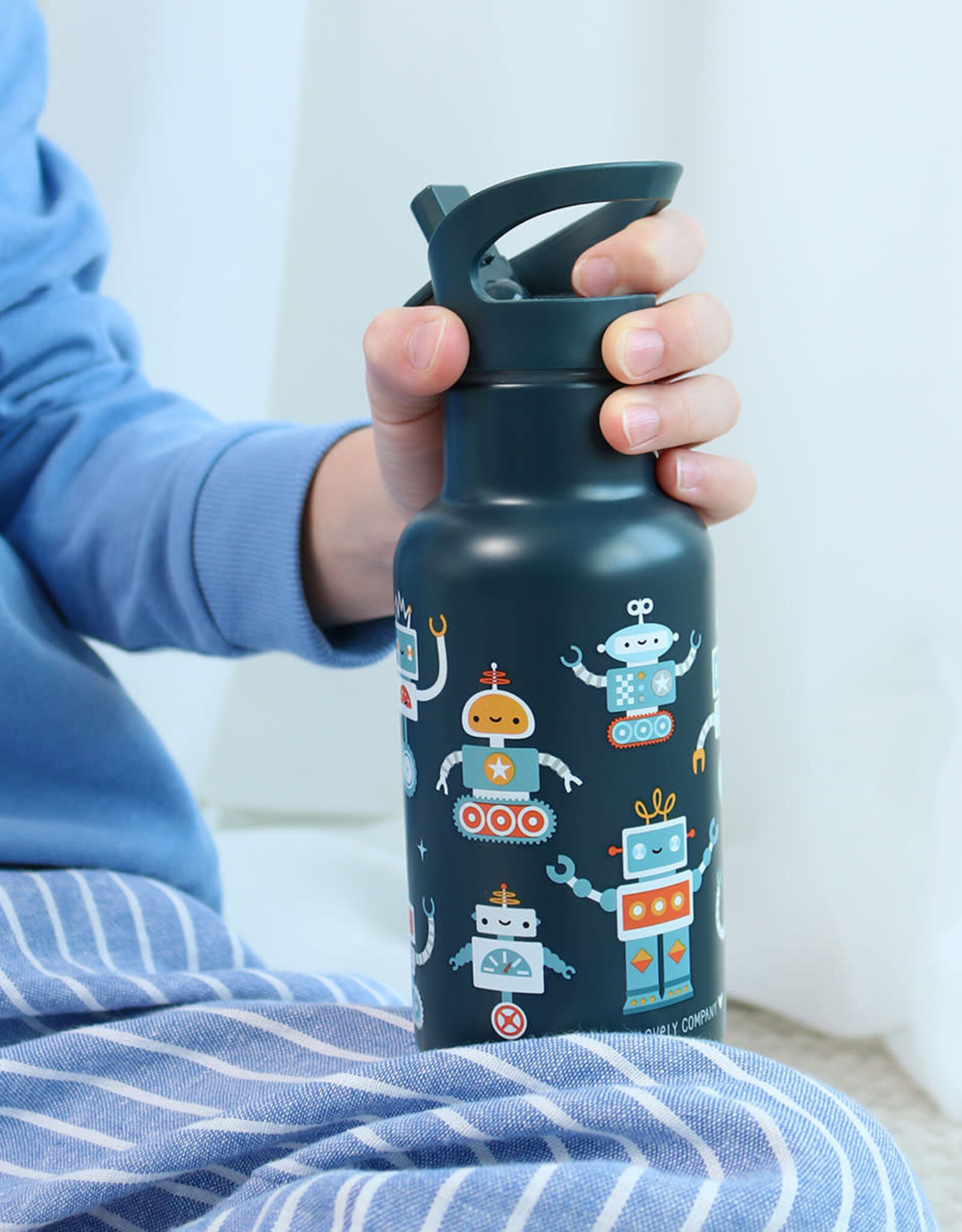 A Little Lovely Company Drinkfles RVS Robots