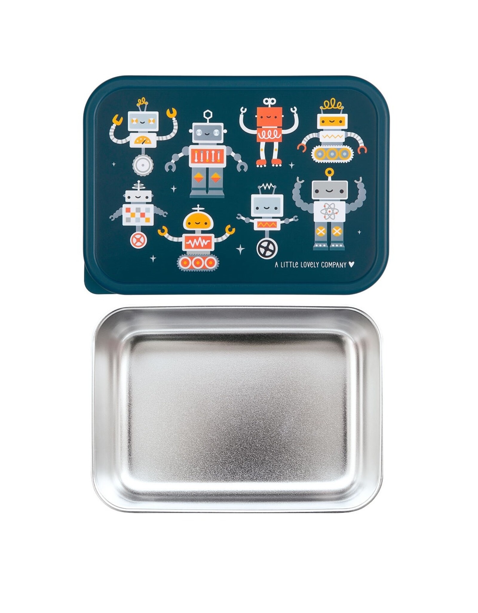 A Little Lovely Company Lunchbox RVS Robots