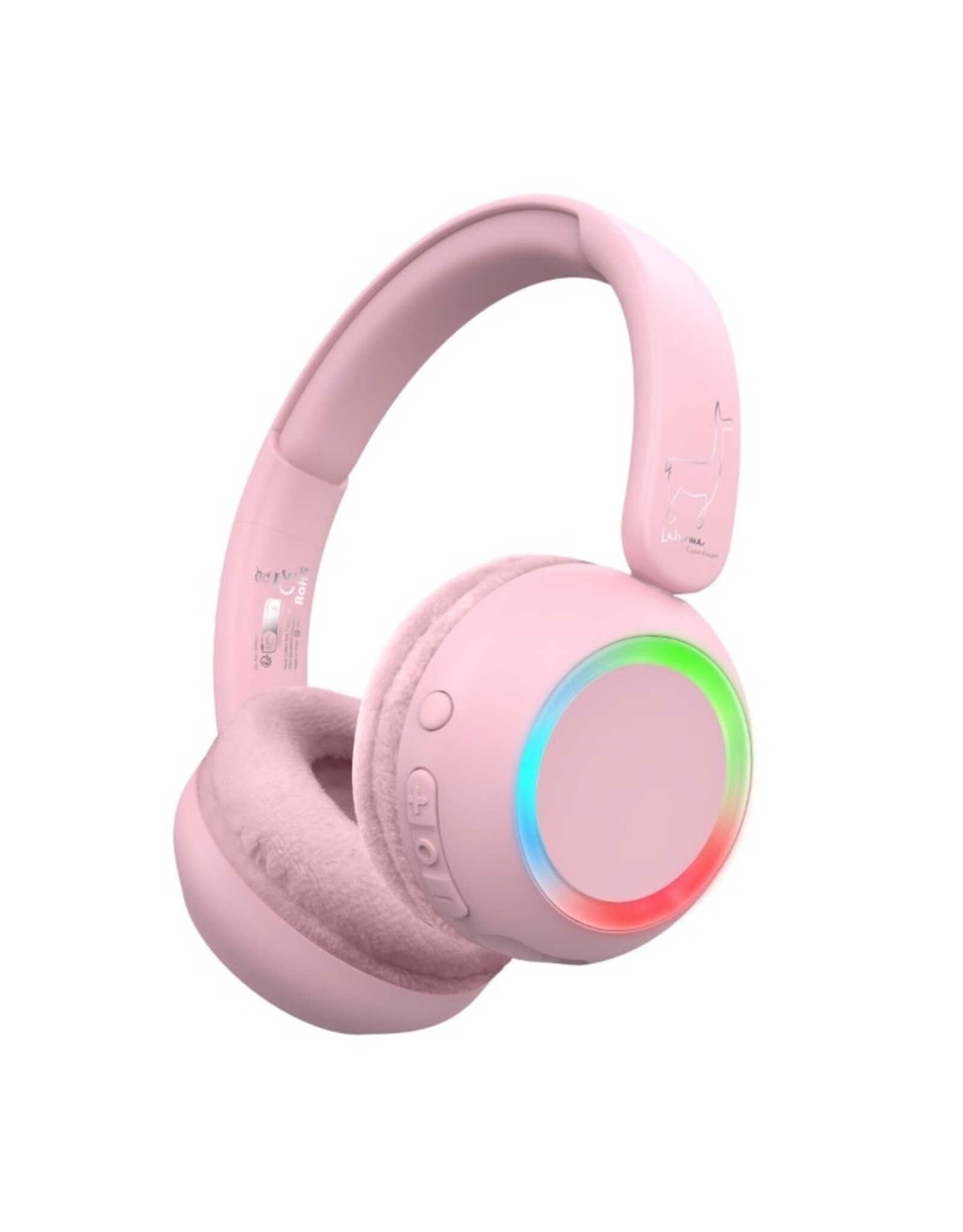Lalarma Draadloze koptelefoon met discolicht roze